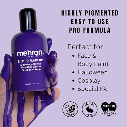 Miniatura 8 de Mehron Pintura líquida para maquillaje facial y corporal 45 oz amarillo