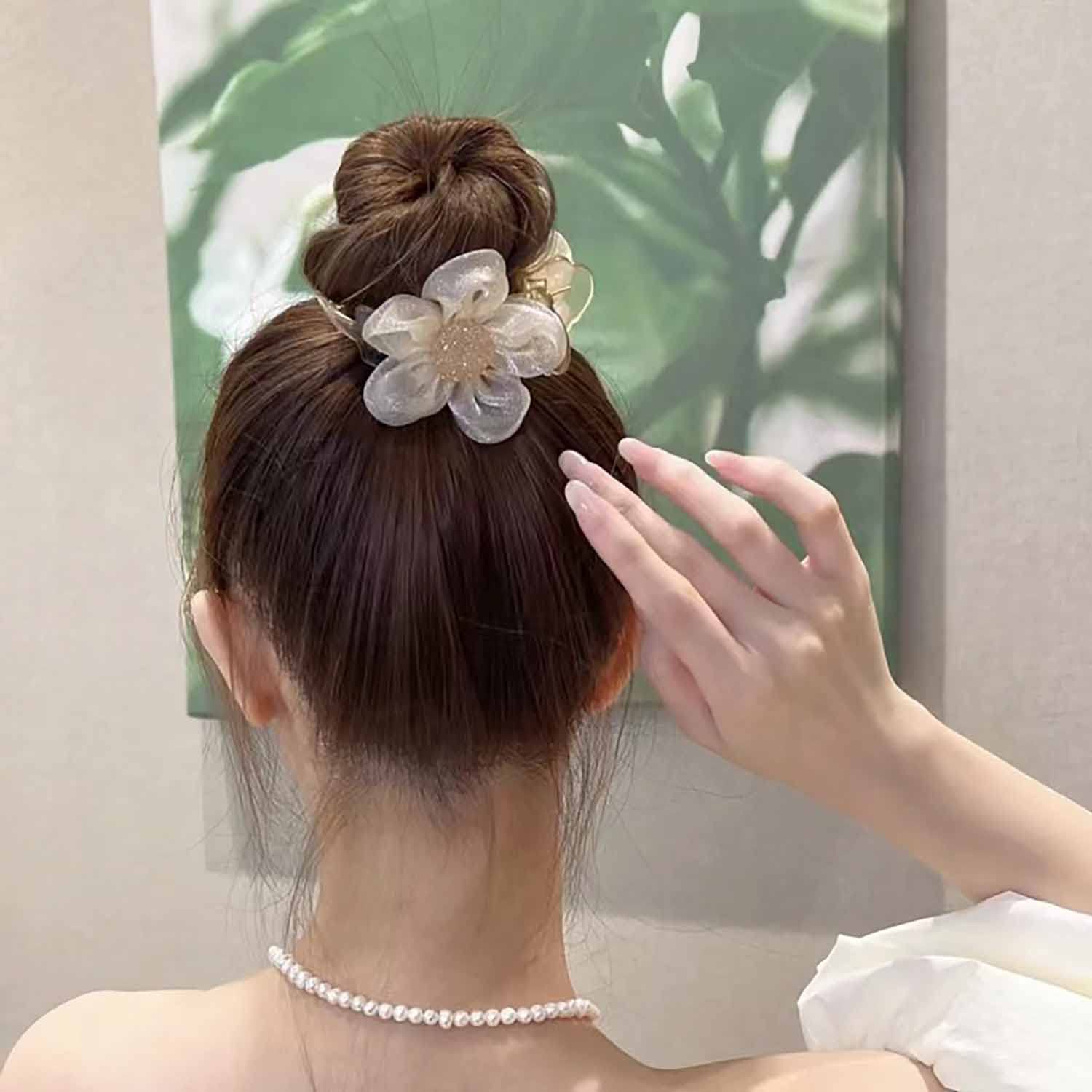 ヘアアクセサリー 髪飾り ラインストーン Amazon.co.jp: 4パック ラージ 椿 ラインストーン バンスクリップ 髪