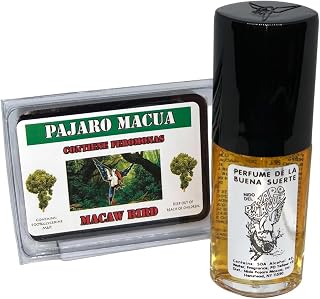 Nido del Pajaro Macua Perfume de la Buena Suerte y Jabon de 100% Glicerina Set - Macaw Bird's Nest Good Luck Perfume and 100% Glycerine Soap Set