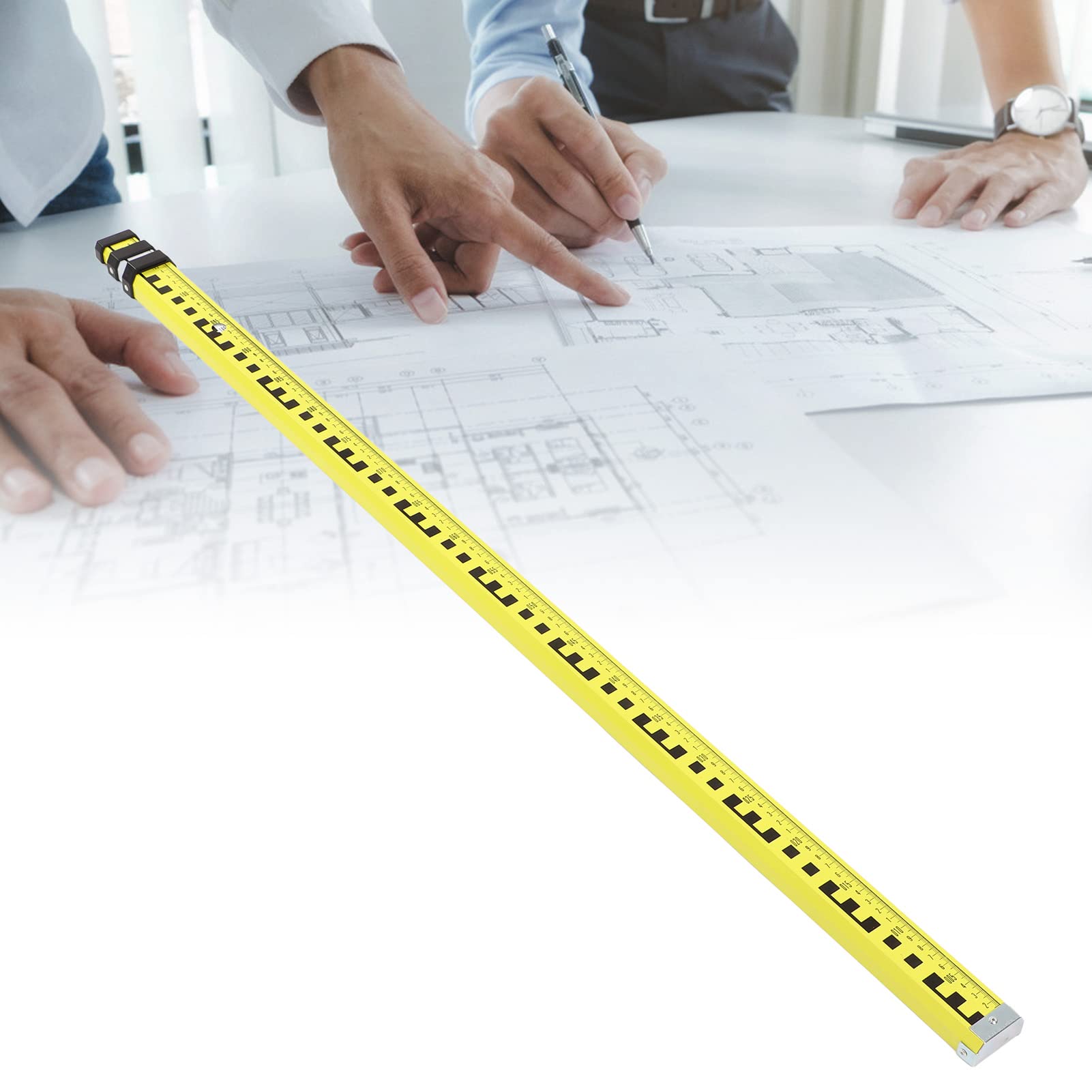 Righello a Scorrimento, 3 Metri, Design Pieghevole, Righello per la Misurazione del Metallo in Lega di Alluminio per la Lavorazione del Legno con Borsa di Stoccaggio,