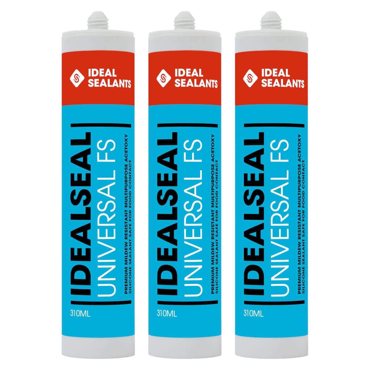 Idealseal Universal FS Food Safe Black Silicone Sealant 310ml | Pack of 3