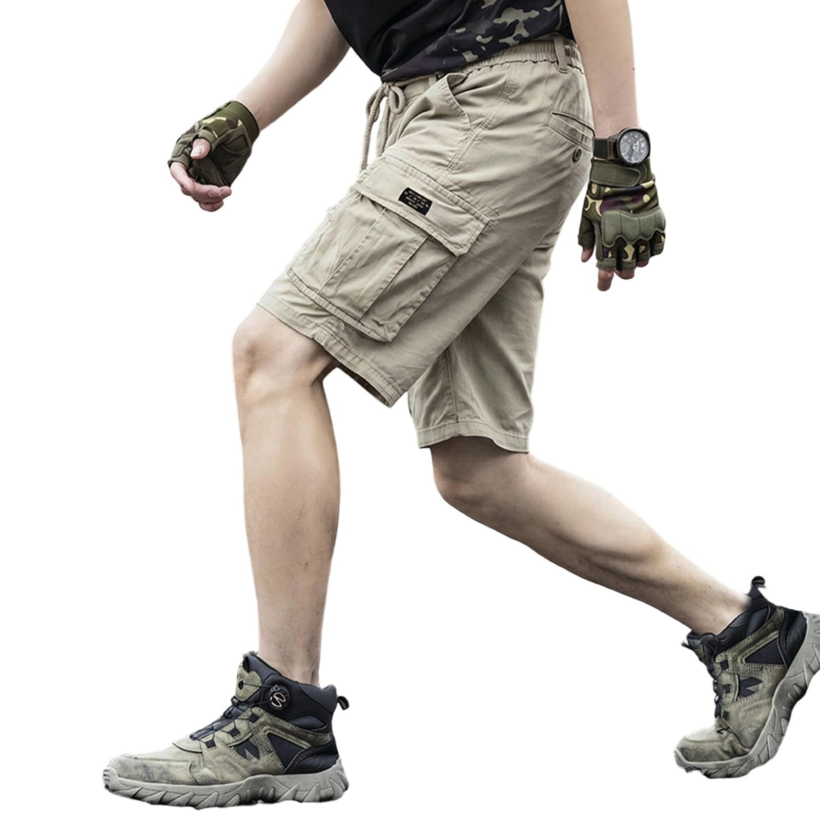 Shorts cargo homme résistant à coupe ample genou et rangement maximal