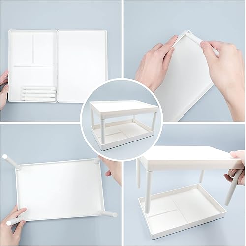 Miniatura 3 de souG - Organizador de escritorio para cocina, baño, oficina, dormitorio, soporte de almacenamiento de artículos de escritorio de doble capa y