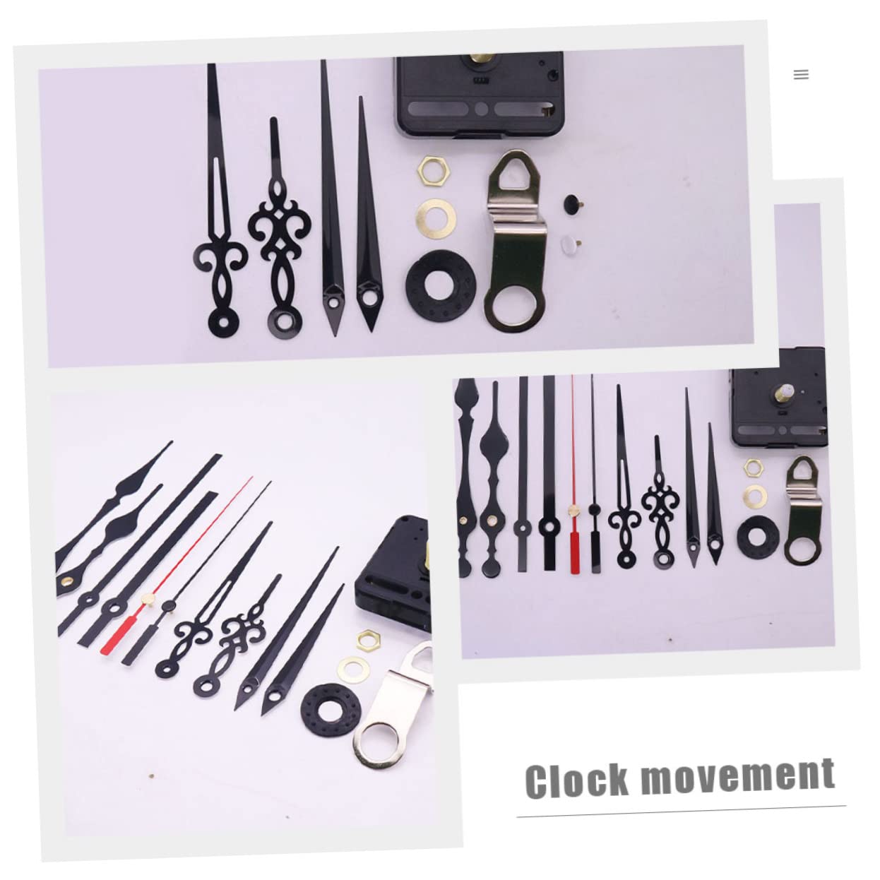 Housoutil 3 Sets Uhrzubehör Uhrwerk Kaminuhren Bunte Runde Wanduhr Welle Leise Wanduhr Große Uhr Mechanismus Uhrzeiger Retro Leise Uhr Wassertropfen Uhr Metall