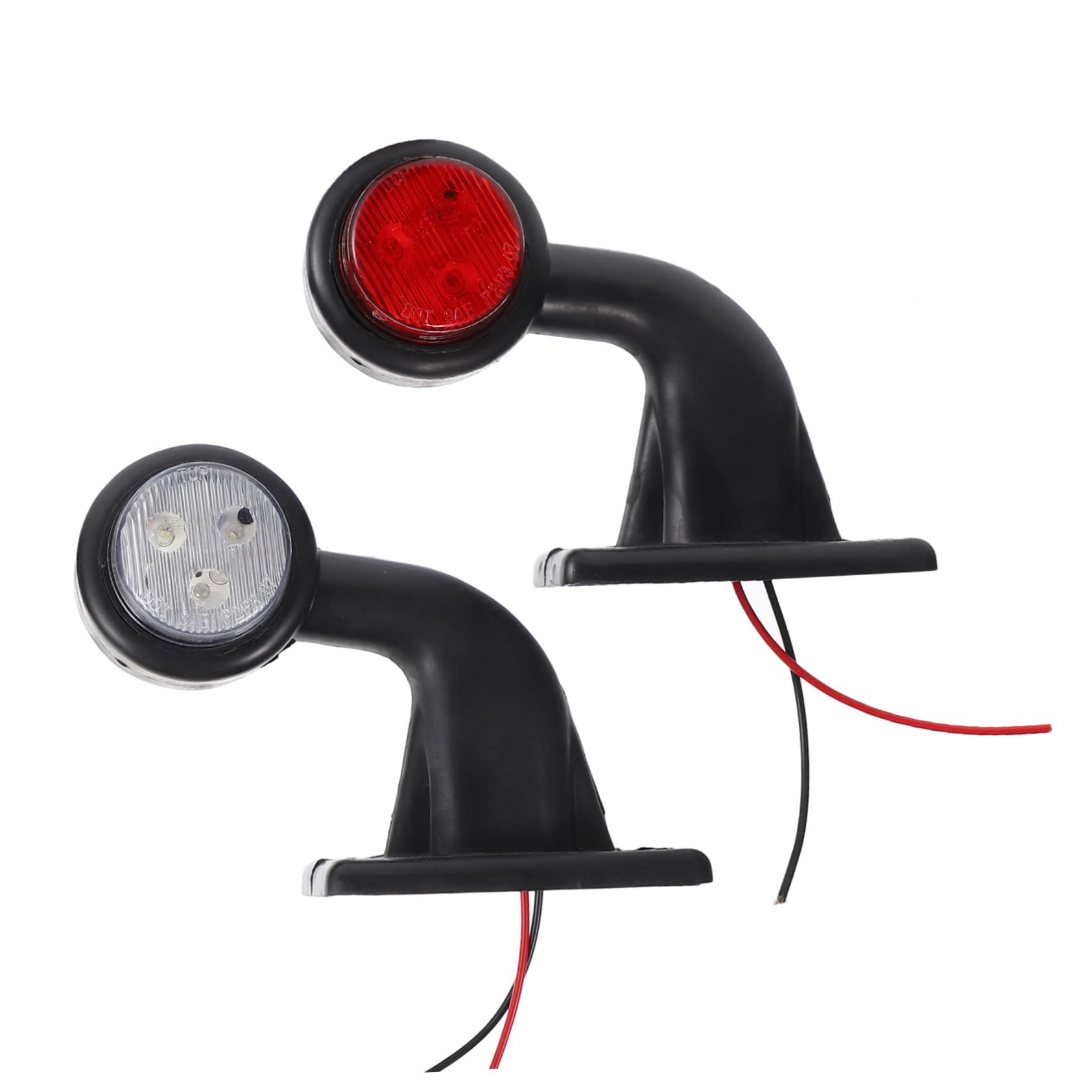 Hemobllo Luci Laterali a LED 12 Smd per Camion e Semirimorchio, Lampade di Posizione Rosso e Bianco in Abs, Facili da Installare per Sicurezza Stradale