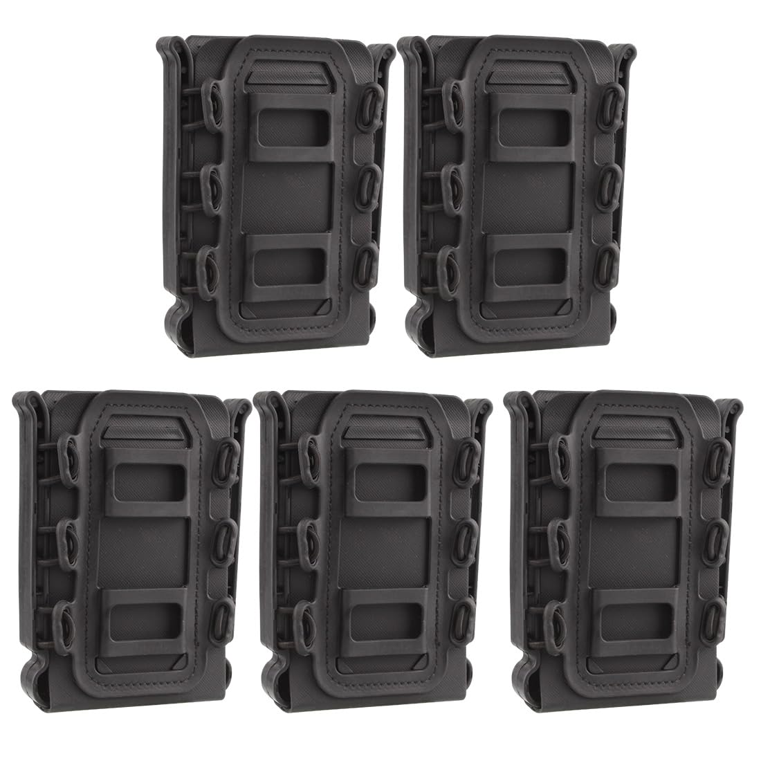 WUZEIN M4 Magazine Pouch, Fast Mag Pouch Holder TPR Flexible Wargame Pouch Bag for Nerf Paintball Airsoft 5.56 Mag 7.62 Mag (5Pcs)