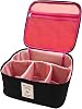 Travel Type Split Makeup Cosmetic Bag Organizer (Black)