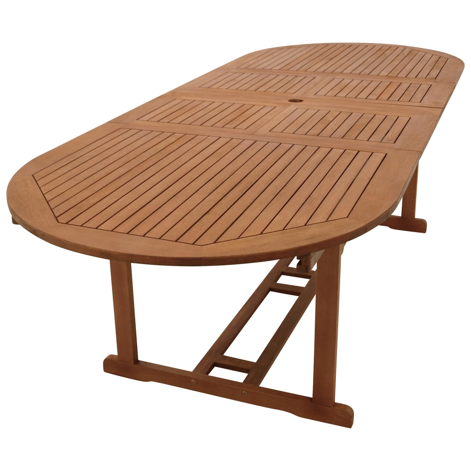 DEGAMO XXL Doppel Ausziehtisch LAGO 180/260x100cm, Eukalyptus braun geölt, FSC-Zertifiziert, Outdoor