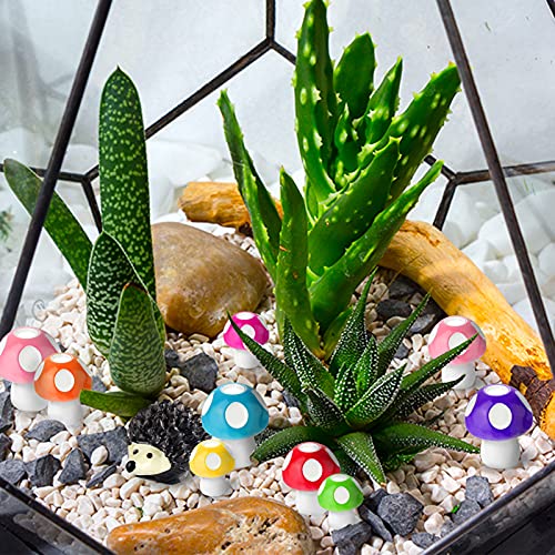 50 Pieces Fairy Garden Mushrooms And 4 Pieces Mini Hedgehog Garden Statue Mini Fairy Garden Accessories Outdoor Micro Landscape Ornaments For Garden Dollhouse Potted Plant Bonsai Terrarium Decor #TOP3