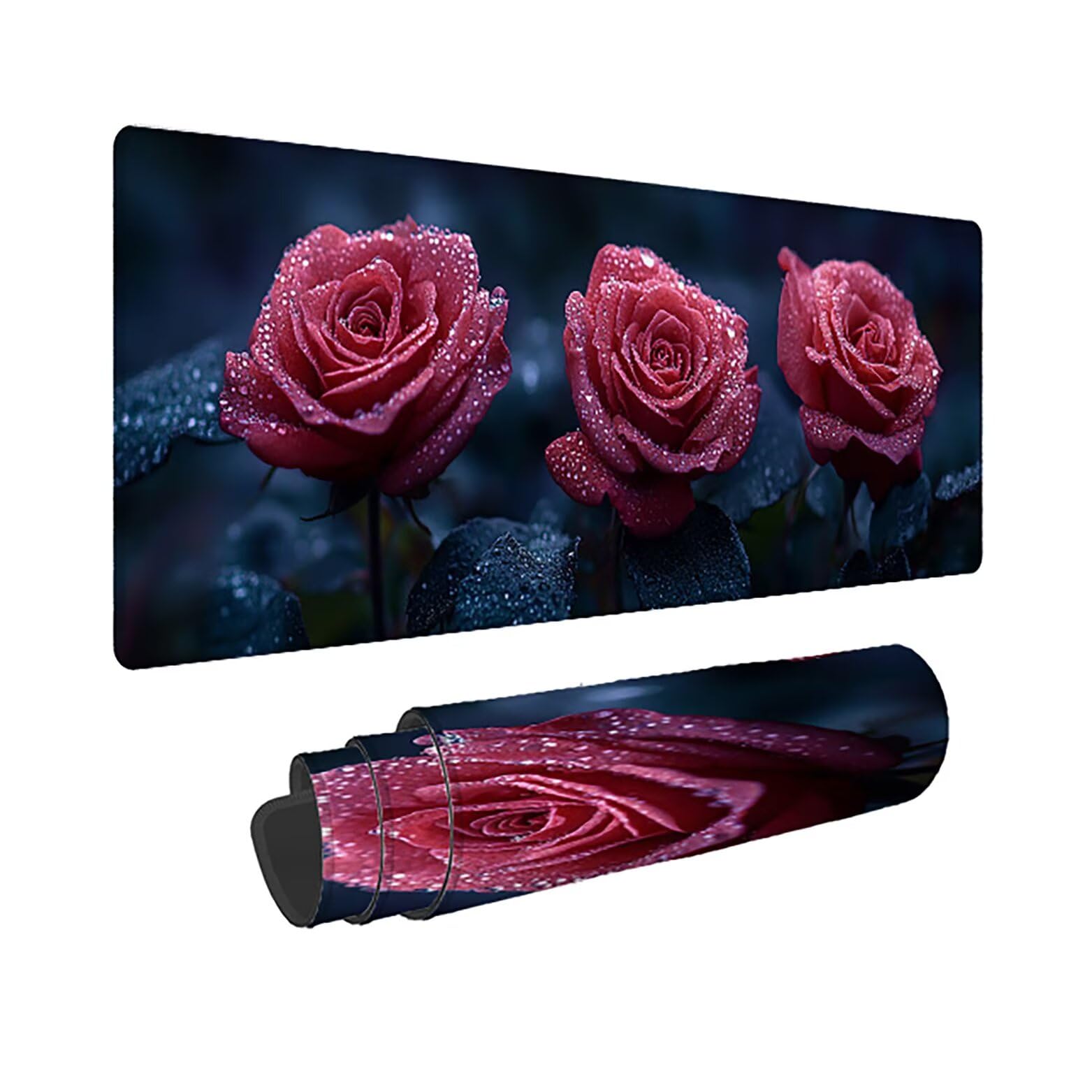 Podkładka pod mysz XXL kwiat roślina podkładka pod mysz XXL - 1400 x 600 x 3 mm - duża podkładka pod mysz do szycia, wodoodporna i antypoślizgowa, do PC, laptopa - poprawia dokładność i szybkość