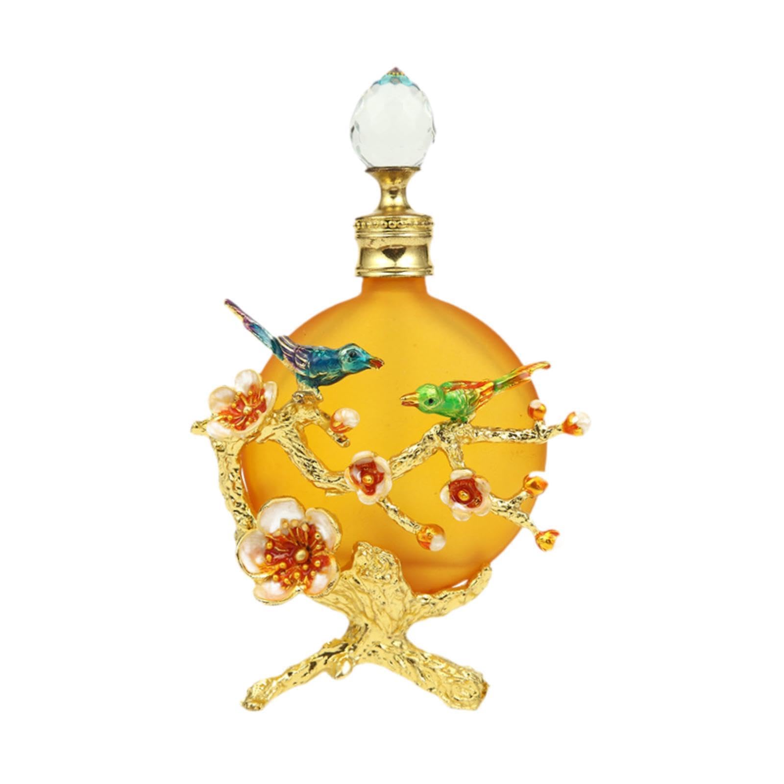 MERISHOPP®Fragrance Container 30ml with Flowers Decor Fancy Glass Perfume Bottle 30 ml 6x14cm Yellow|Crafts | Home Arts & Crafts | Candle Making & Soap Making |1x Vintage Perfume Bottle-image-22