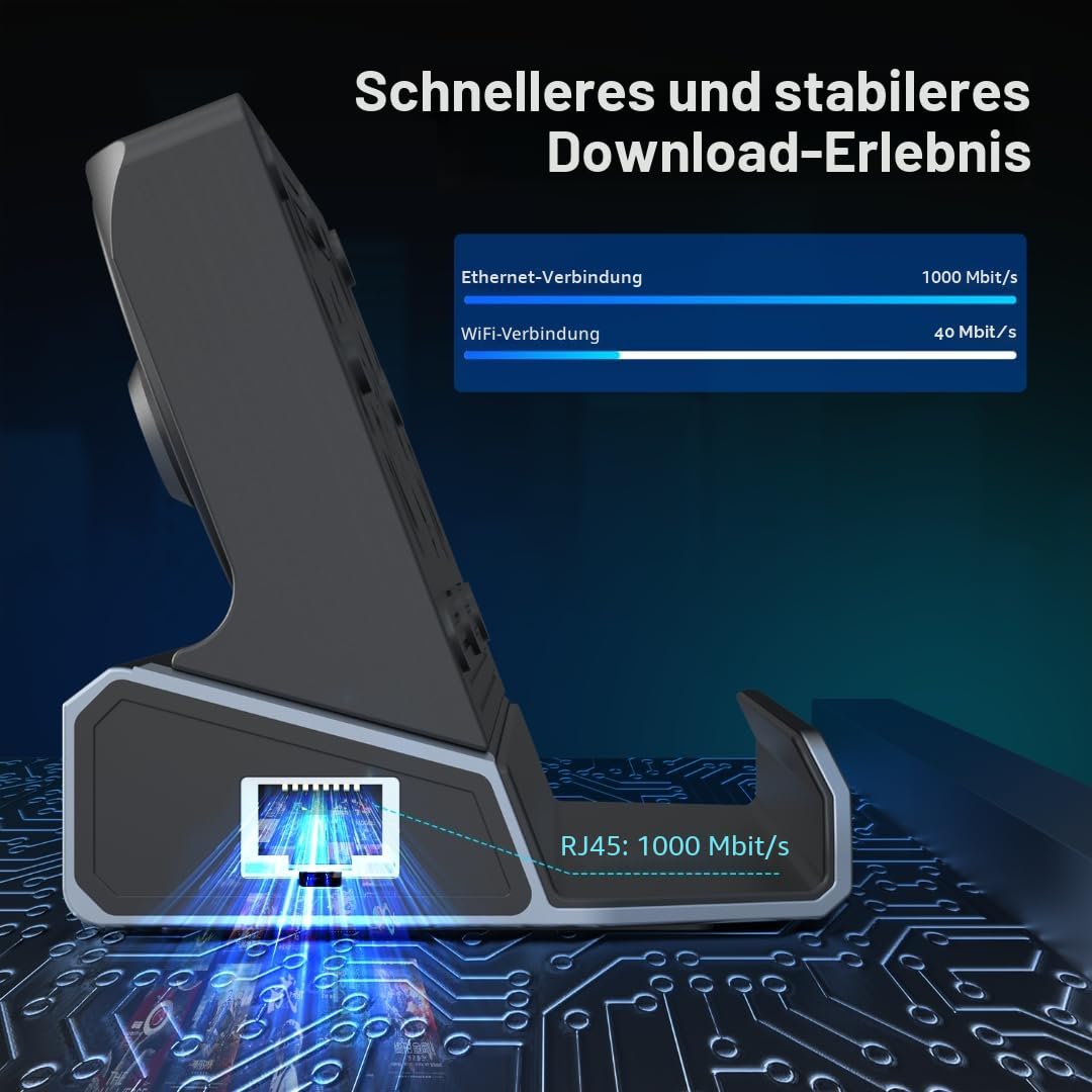 YCE 12-in-1 Dock mit Zwei Lüftern für Valve Steam Deck & OLED/Asus ROG Ally & X/Switch 2 / Lenovo Legion Go & S & 2 / MSI Claw, Nintendo Switch 2 Dock, Steam Deck-Zubehör, Switch 2 Dockingstation