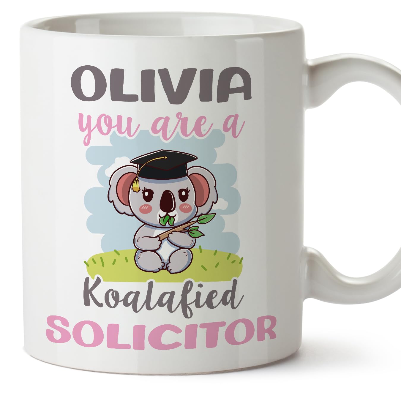 MUGFFINS Personalised Mug for Solicitor Woman - in English - Custom Koalafied - Funny Custom Gift for Colleagues - Ceramic 11oz Mug — image 1