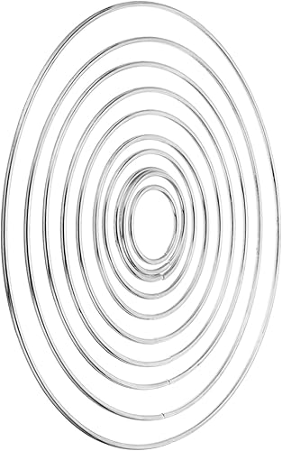 PATIKIL Juego de anillos de atrapasueños, 10 tamaños de corona de macramé de metal, aro redondo floral para decoración de Navidad, hogar, automóvil,