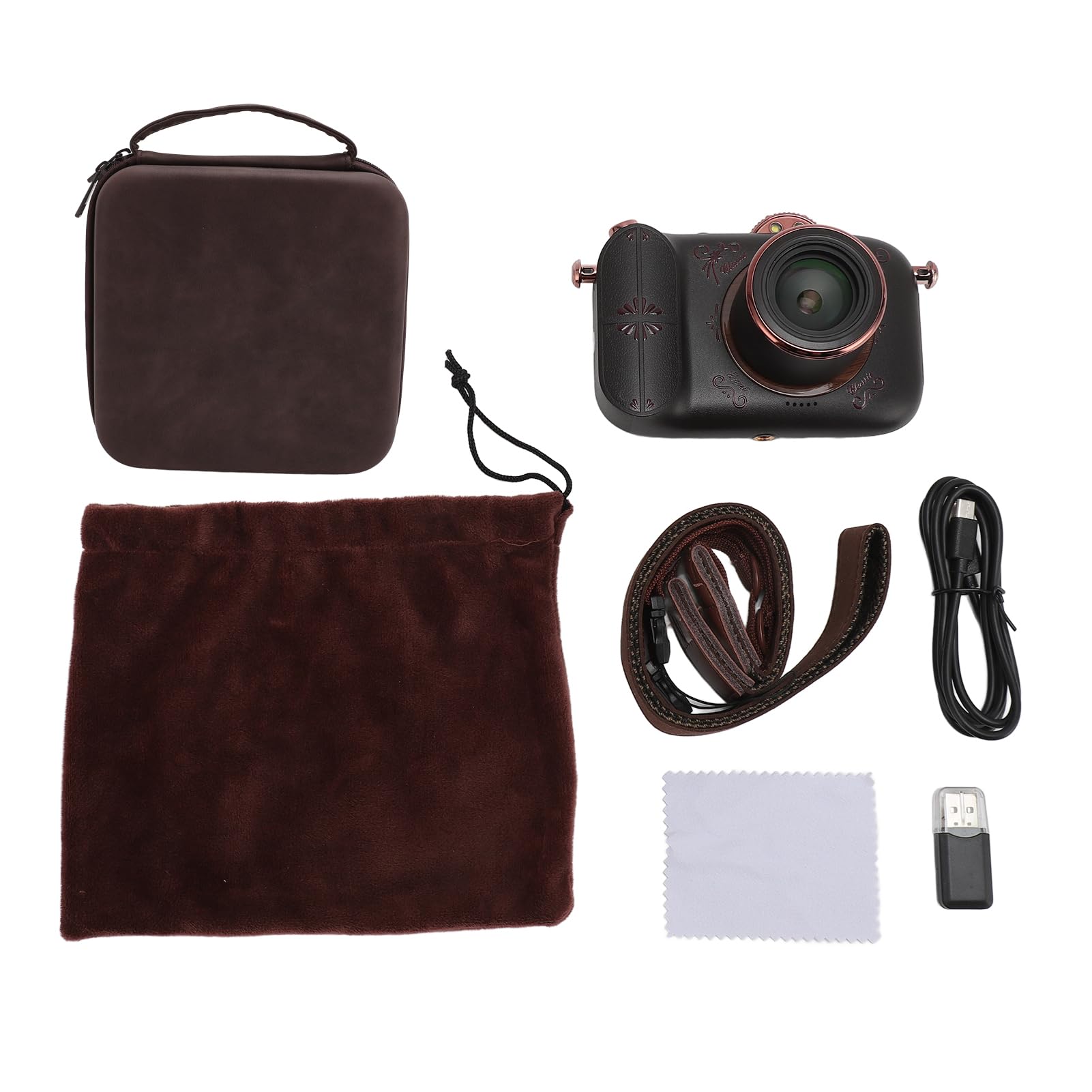 Fotocamera Digitale retrò, Fotocamera per Vlogging 5K da 96MP con Schermo IPS HD 3,5, Videocamera WiFi con Zoom 50X, Visione Notturna, Messa a Fuoco Manuale,Batteria da 2500 MAh