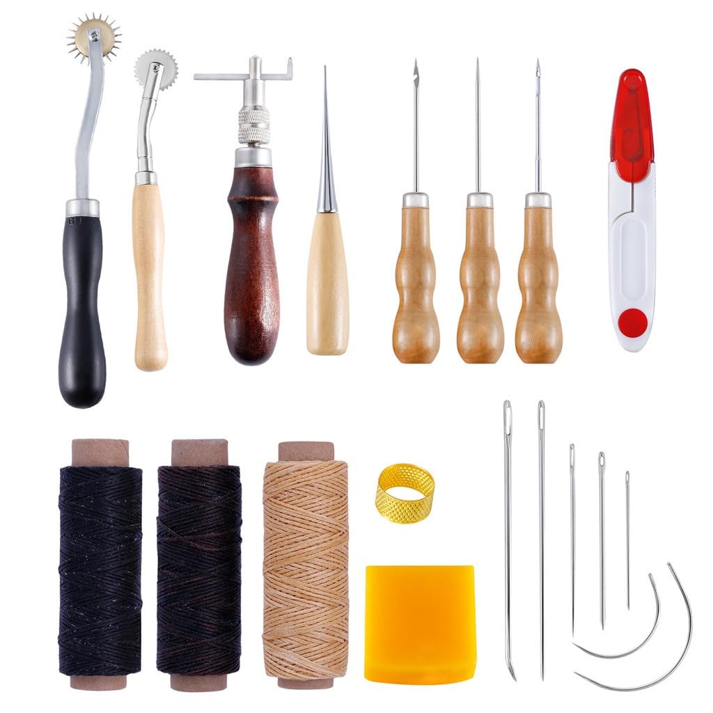 Juego de Herramientas para Hacer Cuero para Hacer uno Mismo Juego de Herramientas para Hacer Arte en Cuero Hecho a Mano Juego de Herramientas para Coser Cuero