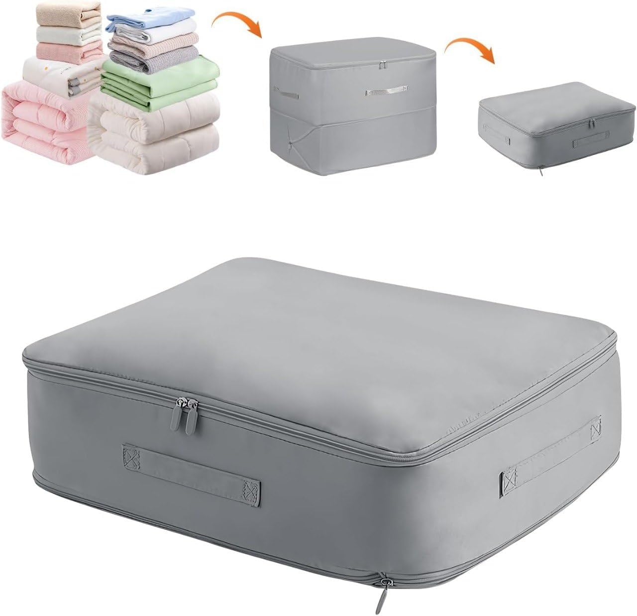 Ultra Space Saving Self Compression Organizer Portable Heavy Duty Moving Bags Compression Packing Cubes For Travel Expandable Organizer Bags Comforters Blankets Bedding Blankets Bag-image-37