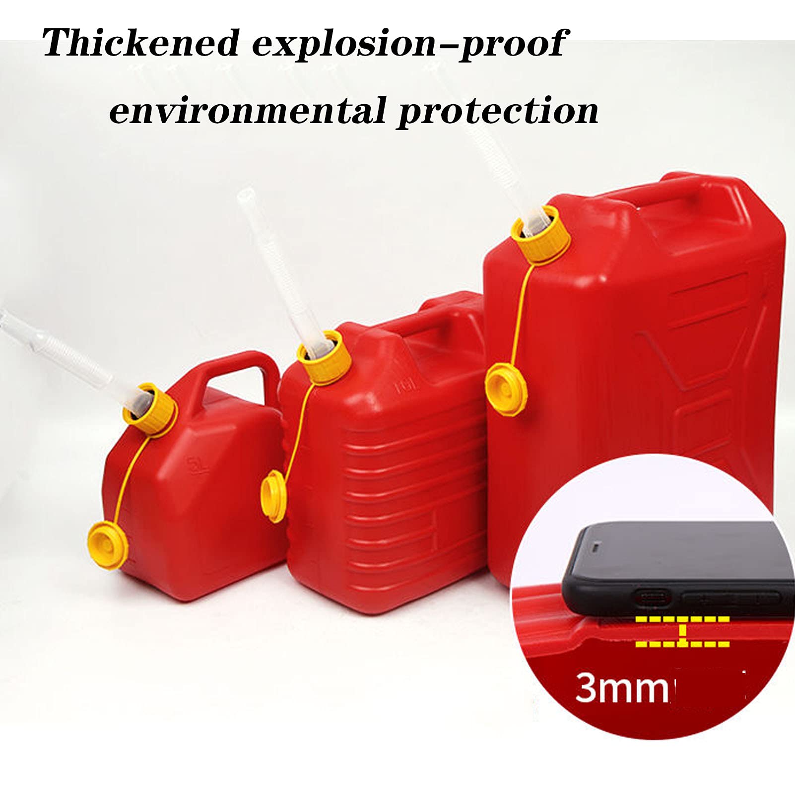 Taniche carburante Contenitore per carburante, tanica di gas in plastica con tubo dell'olio integrato, serbatoi di trasferimento di carburante portatili per moto e la maggior parte delle auto, rosso