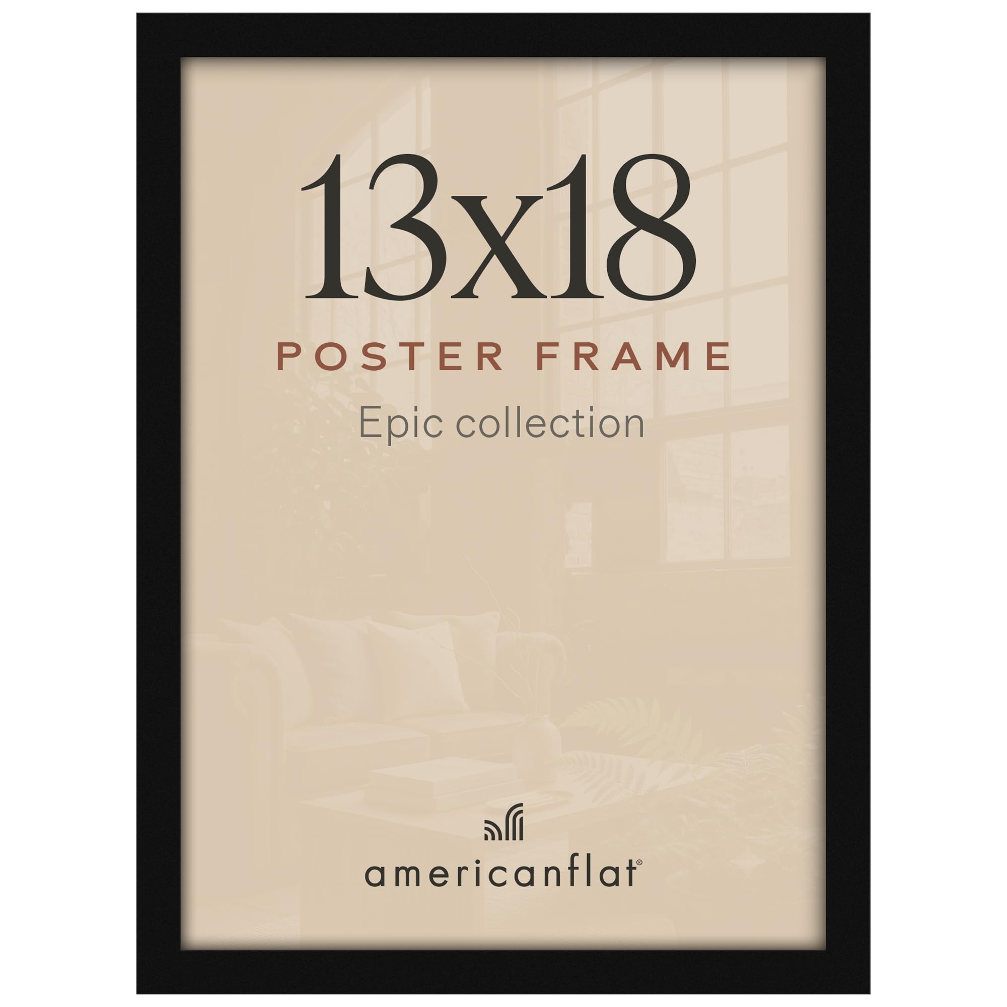 Americanflat 13x18 Poster Frame - Engineered Wood - Black