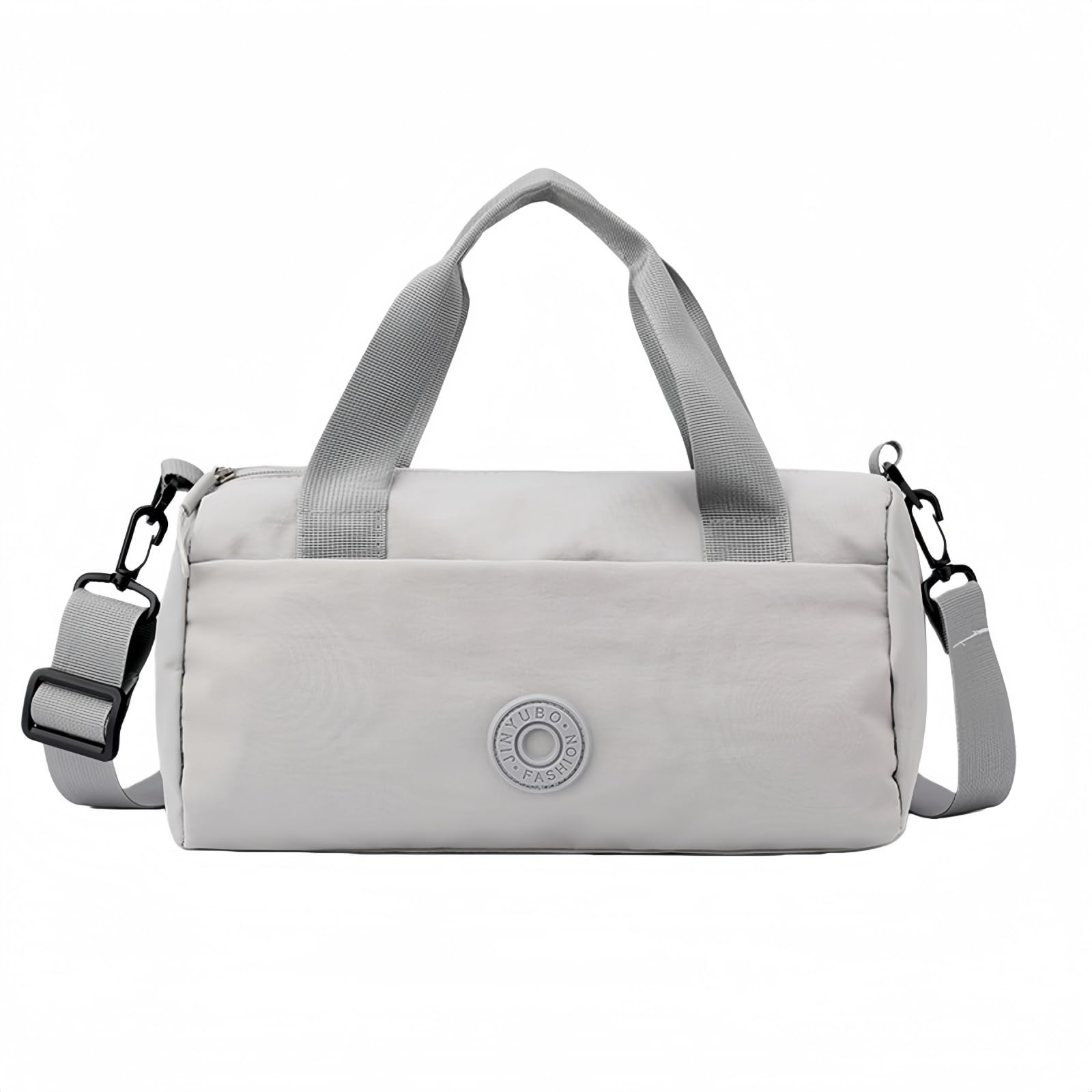 TouKingda Mini Gym Bag for Women, Nylon Small Crossbody Duffle Bag Water-repellent Versatile Zipper Tote Shoulder Bags with Adjustable Strap for Weekender Commute Travel Sports Fitness Yoga (Grey)