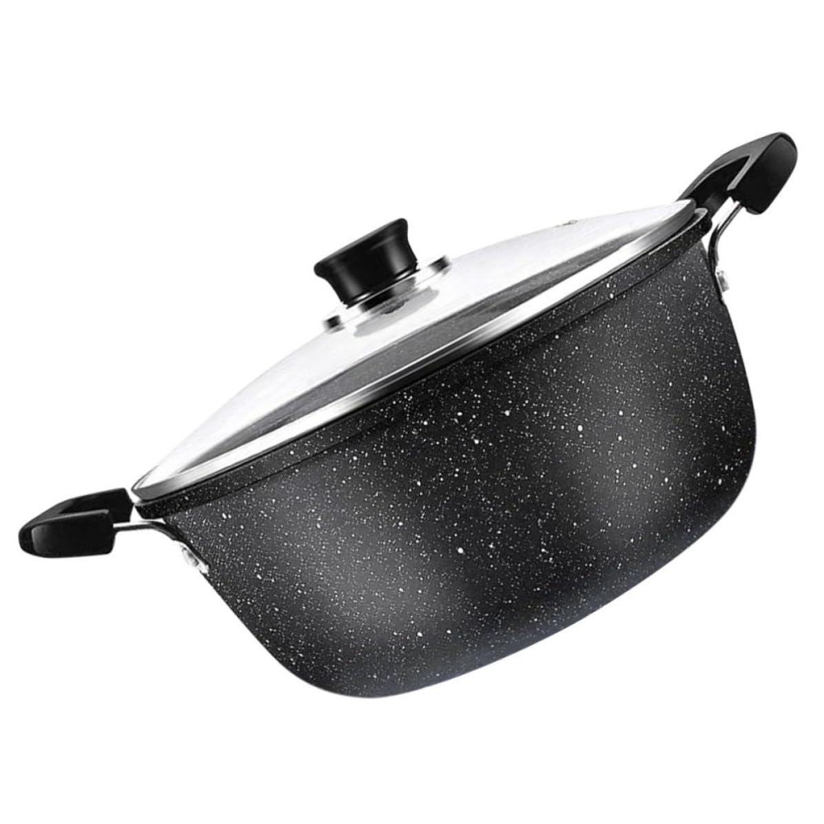 Casserole antiadhésive facile à nettoyer en métal noir robuste