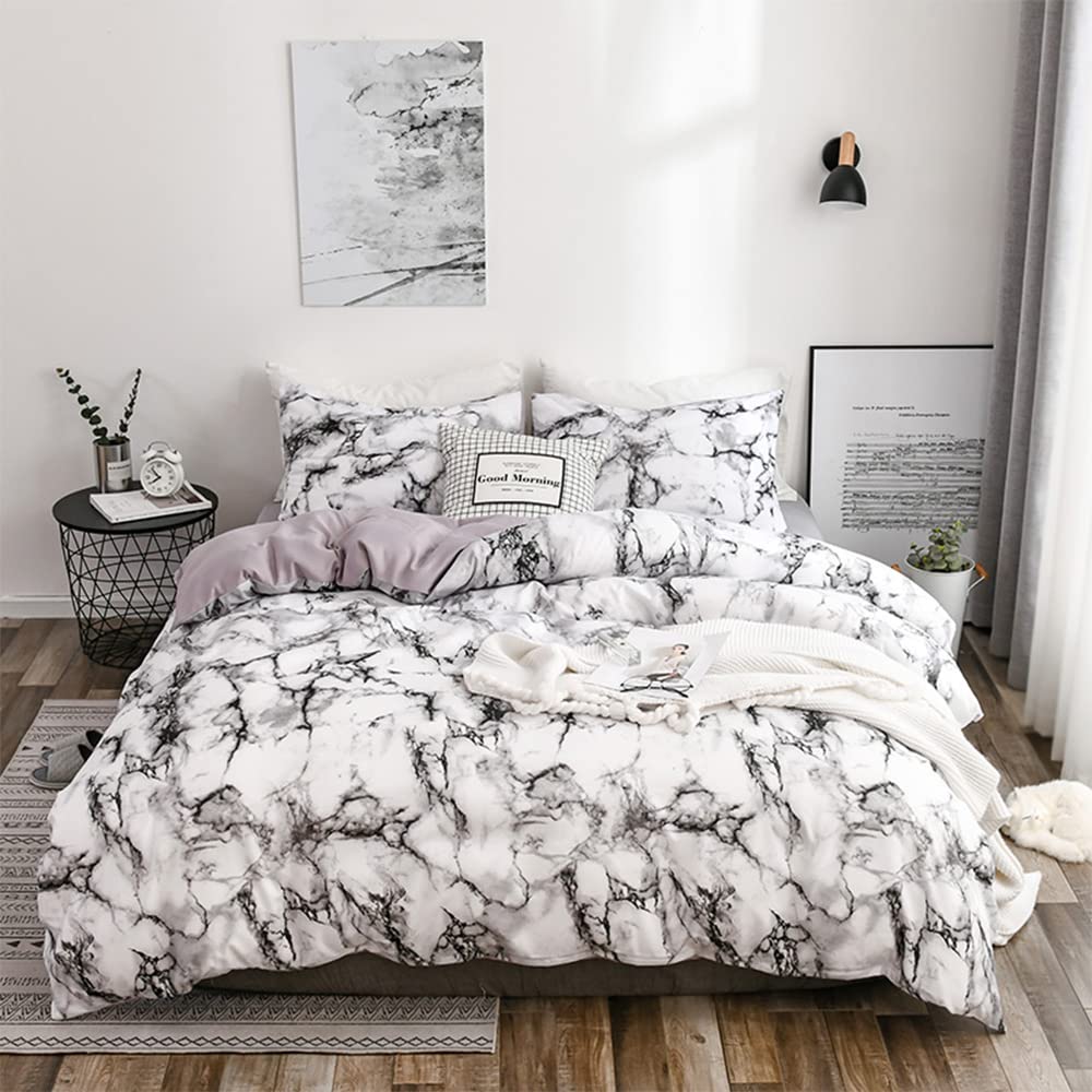 Parure de lit housse de couette anti-glisse avec zip pour très grand lit