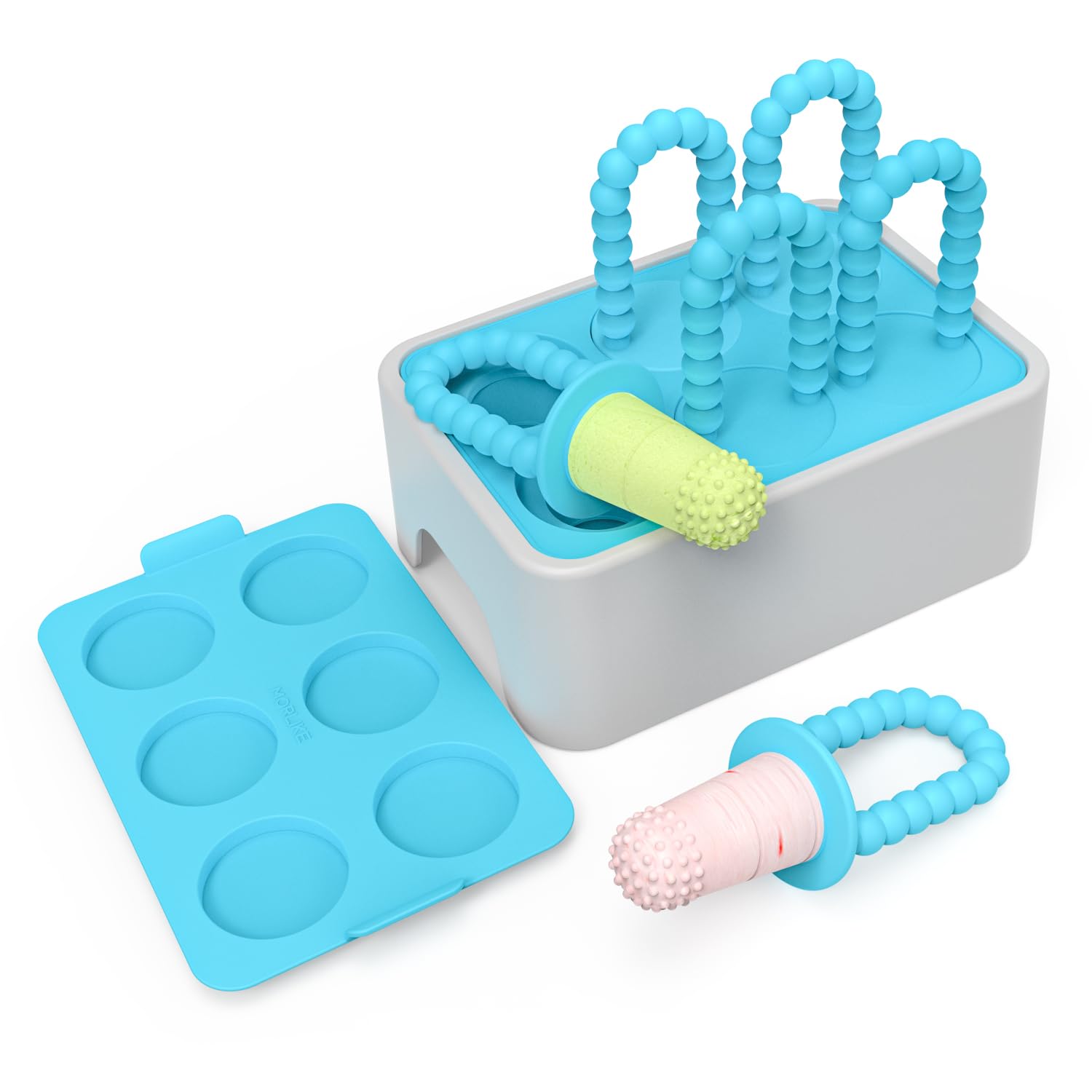 Morlike Baby Tiny Pops, 100% Silicone Popsicle Mold for Infants 4 Months +, Breastmilk Ice Pop Molds Teethers for Teething Relief, Baby Essentials, BPA Free & Dishwasher Safe (Mint)