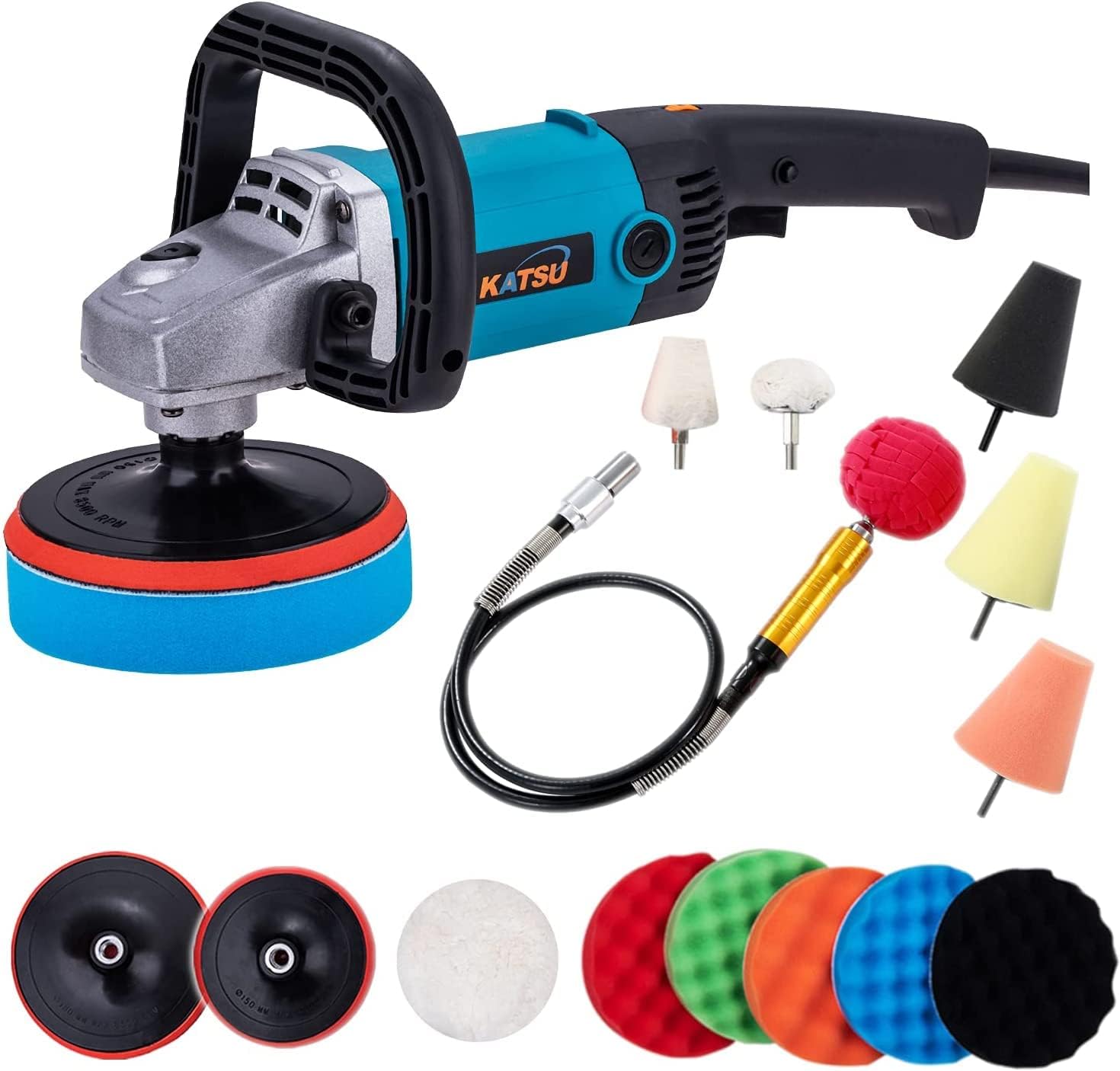 KATSU Tools KATSU Polisseuse de Voiture, 1200W 150mm 180mm Machine à Cir