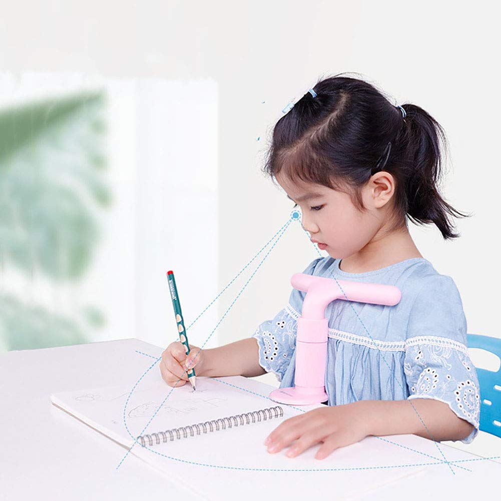 RSGK Corrector De Postura Sentado para Niños, Soporte De Enderezador De Espalda Neutral Ajustable, Protector De Visión De Lectura Y Escritura para Niños