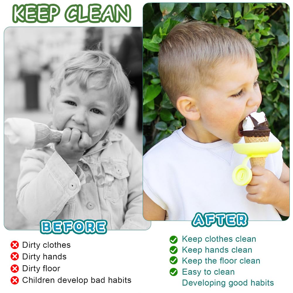 8 Piezas Soporte para Helado Antigoteo, Soporte para Paletas para Niños, Reutilizables Sin Goteo Soporte, Soporte para Helado de Silicona Portátil, Porta Paletas de Silicona Antigoteo para Niños