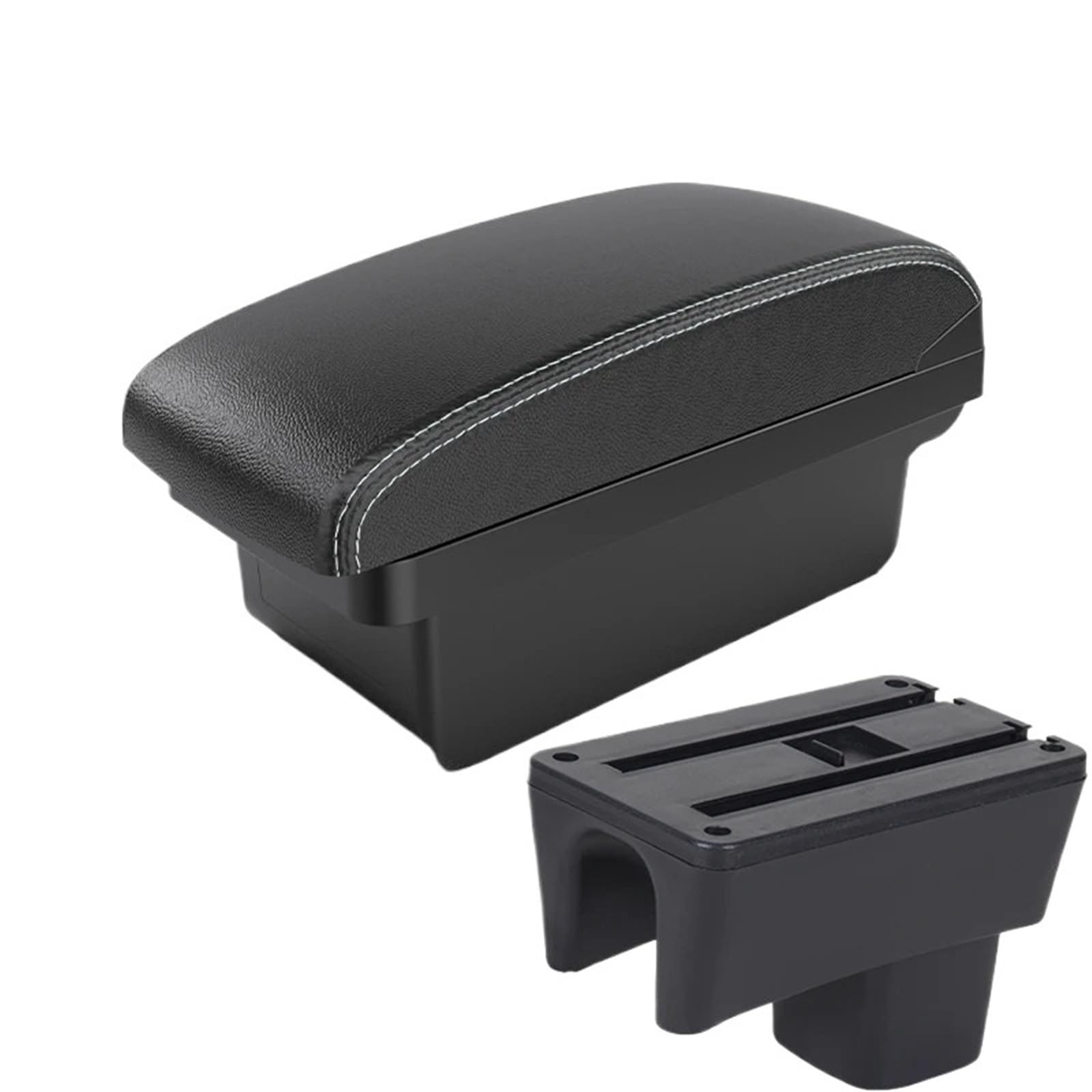 Car Armrest Box Fit For Suzuki Swift Armrest Box Car Accessories Interior Details Storage Retrofit Parts 2005-2023 Console Armrest(A3 Black white NOUSB)