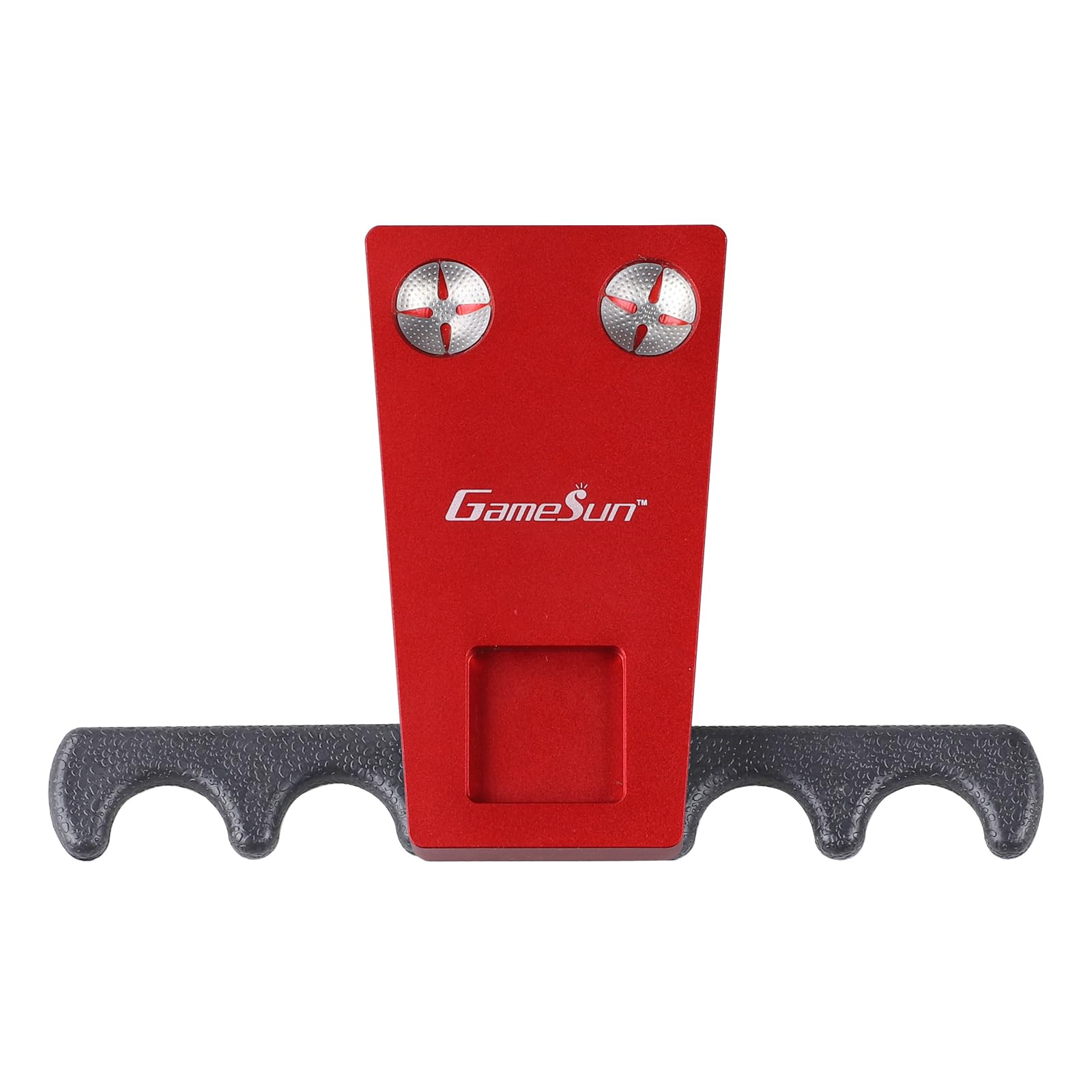 GAMESUN 6 In 1 Portable Weighted Pool Cue Holder, chalk holder, billiard cue tip tool, Red