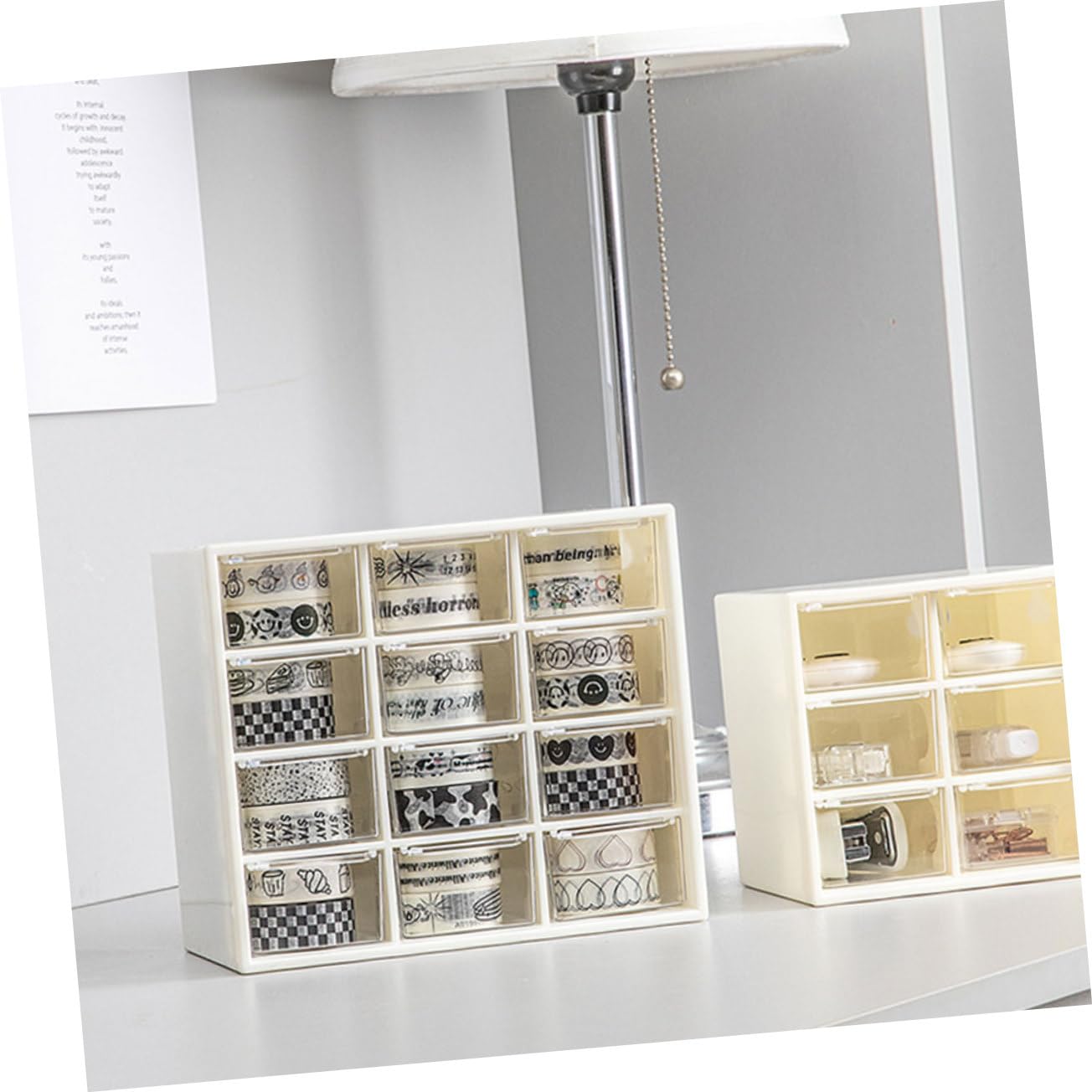 SHINEOFI Organizer Plastica per Scrivania Contenitore Portaoggetti in Plastica Organizer per Scatola per Trucco e Cancelleria