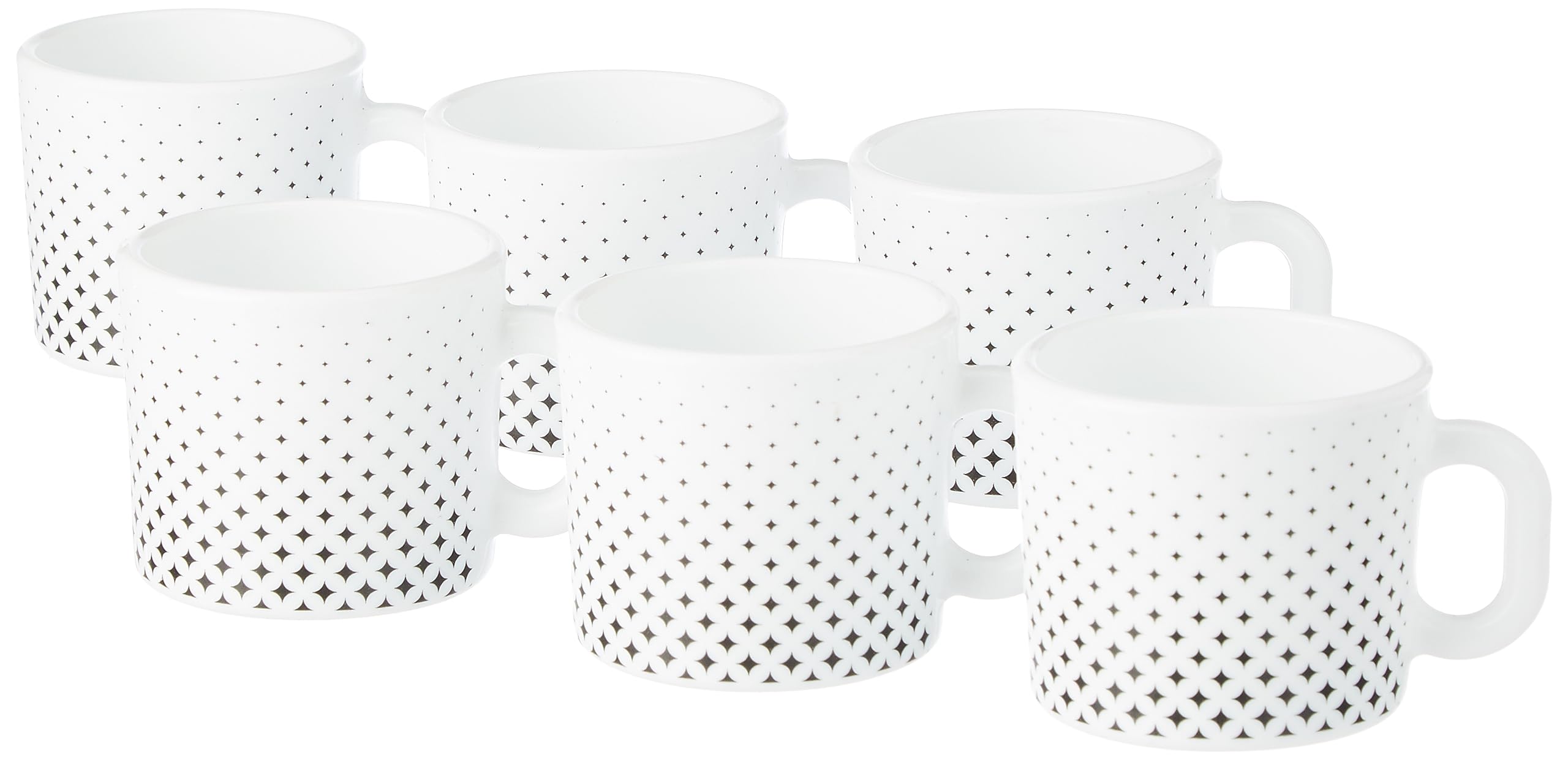 Larah by Borosil Nora Black Opalware Mug, Set of 6 Tea/Coffee Mugs, 100 ml Each, Microwave & Dishwasher Safe, Bone-Ash Free, Crockery Set Ideal for Daily Use & Gifting, White (B0C8FLVWRP) Amazon Price History, Amazon Price Tracker