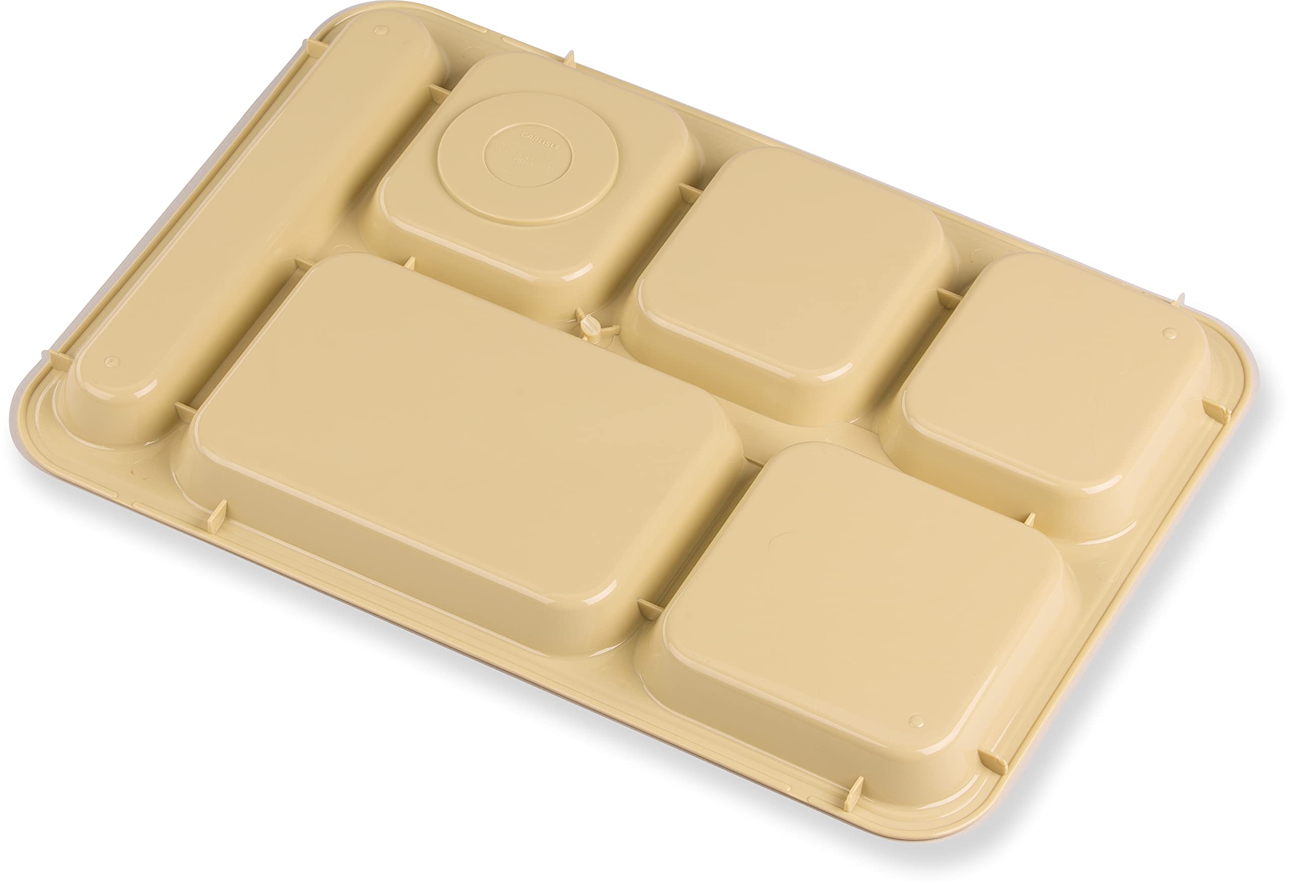 Lot de 24 Plateaux à 6 Compartiments en Plastique ABS pour droitier Marron Clair 36,5 x 25,4 cm