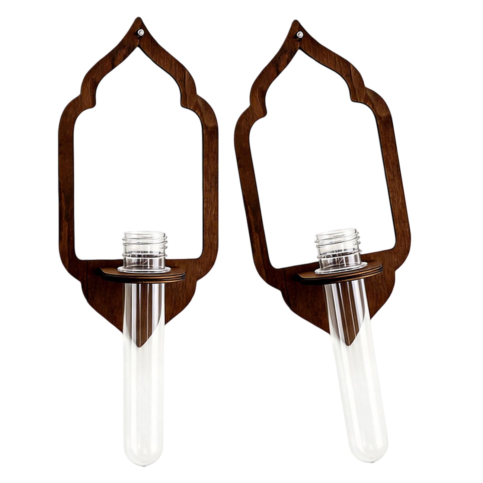 Shape Planter Holder Shelf with Vials Wall Mount Wooden Water Plant Tube Stand for Hydroponic Flower Limited Plant Shelf