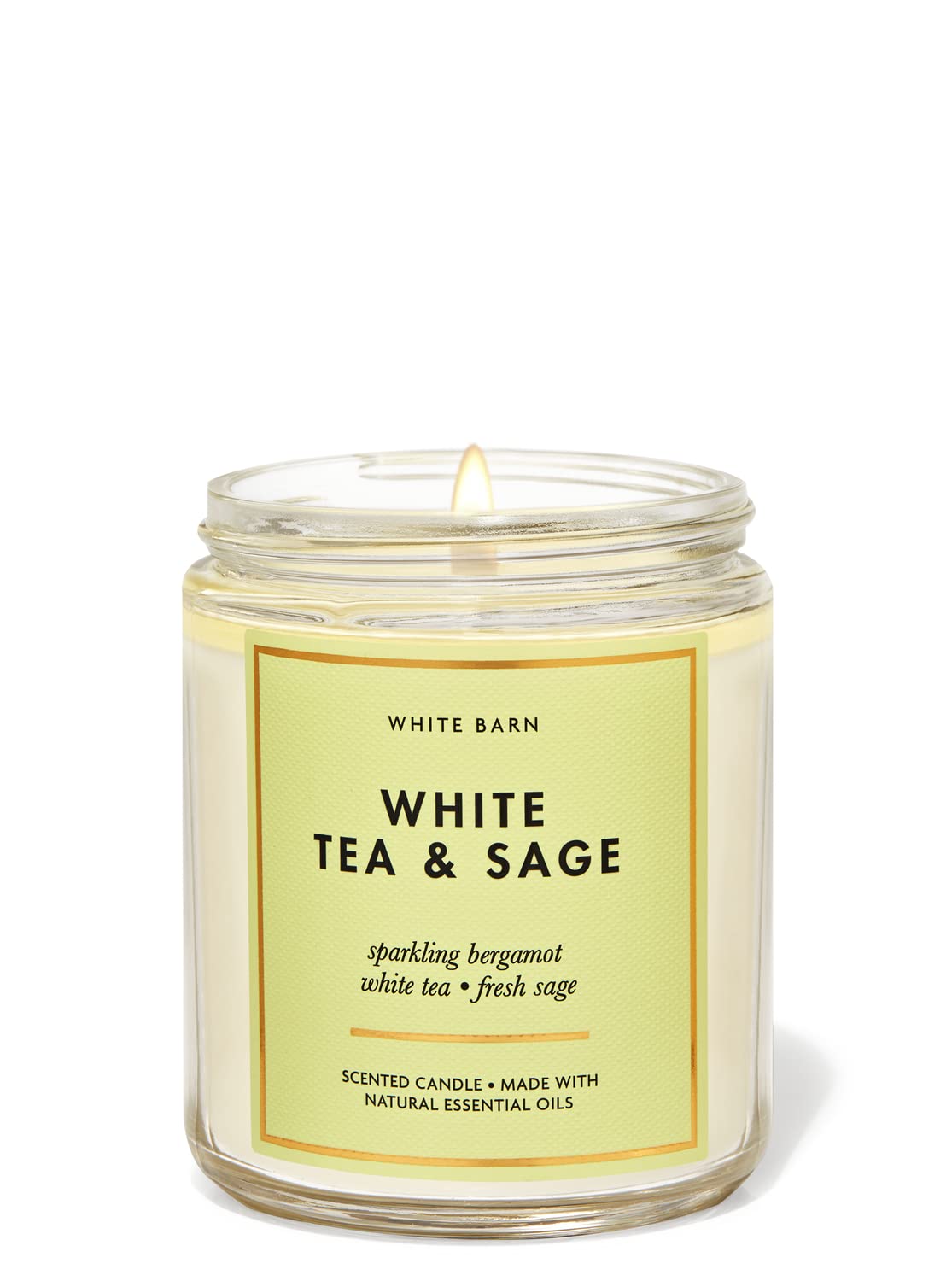 Bath & Body Works White Tea & Sage Single Wick Candle 198 g Amazon.in