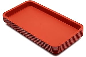 Juvale 8 Pack Plastic Soil Block Propagation Trays, Terracotta Red
