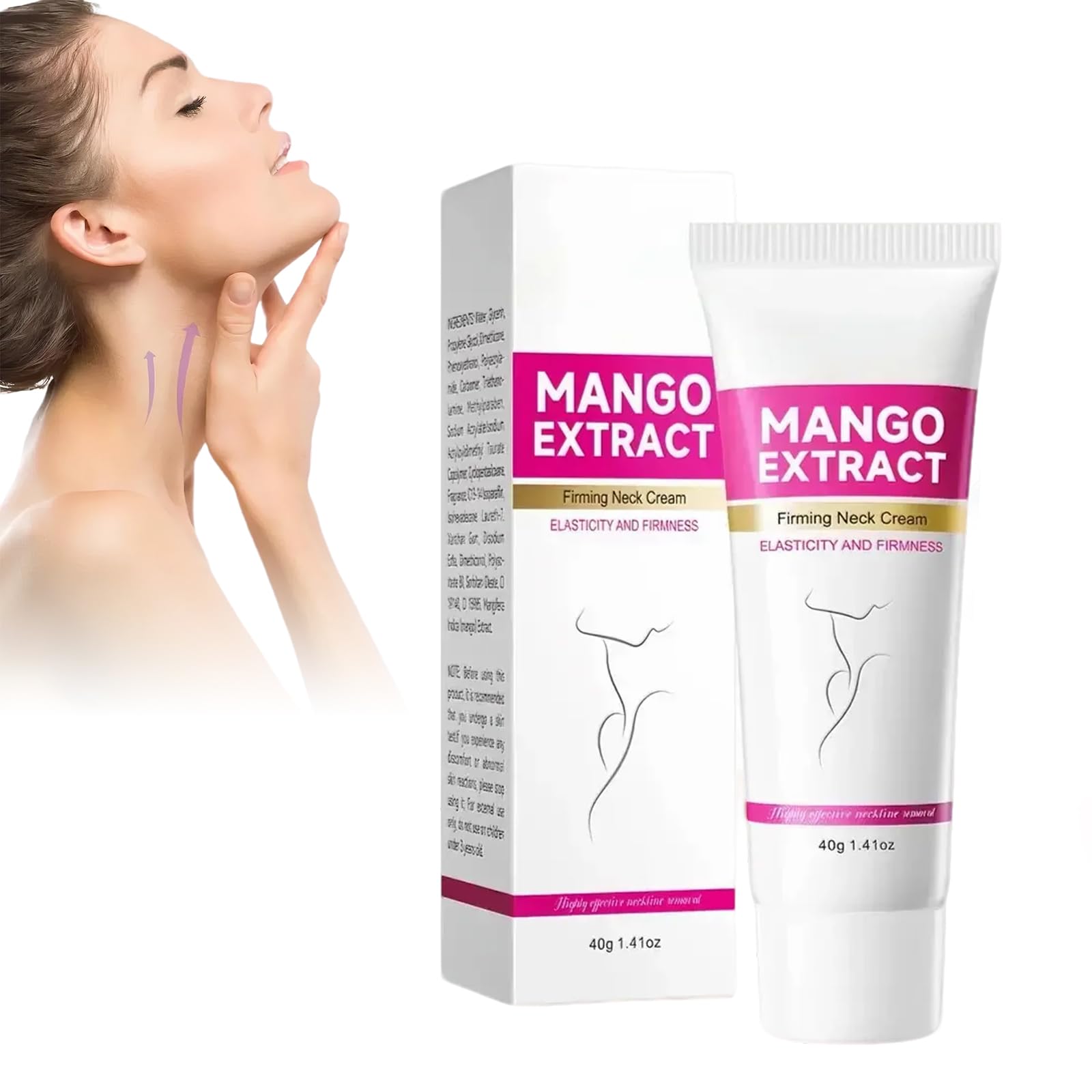 HOUSN Crema Collo Crema Antirughe Donna al Mango Idratante Intenso Anti-Secchezza Rassodante per Pelle del Collo Liscia e Compatta