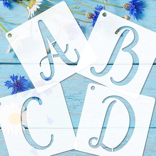 Miniatura 2 de Plantillas de letras del alfabeto de 8 pulgadas, 36 plantillas reutilizables de letras y números, plantillas de plástico del alfabeto, plantillas de