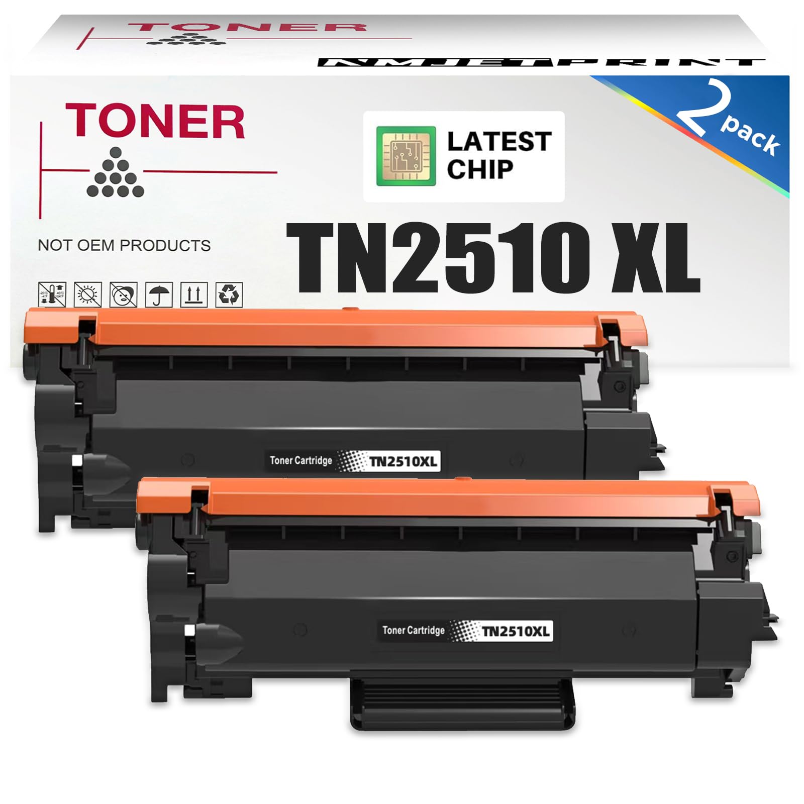 2 Pezzi TN2510XL Compatibili con Brother TN2510 TN-2510 XL Toner per Brother HLL2400DWE HLL2445DW MFCL2835DW Toner MFCL2827DW MFCL2800DW DCPL2660DW DCPL2620DW DCPL2627DW MFCL2860DWE