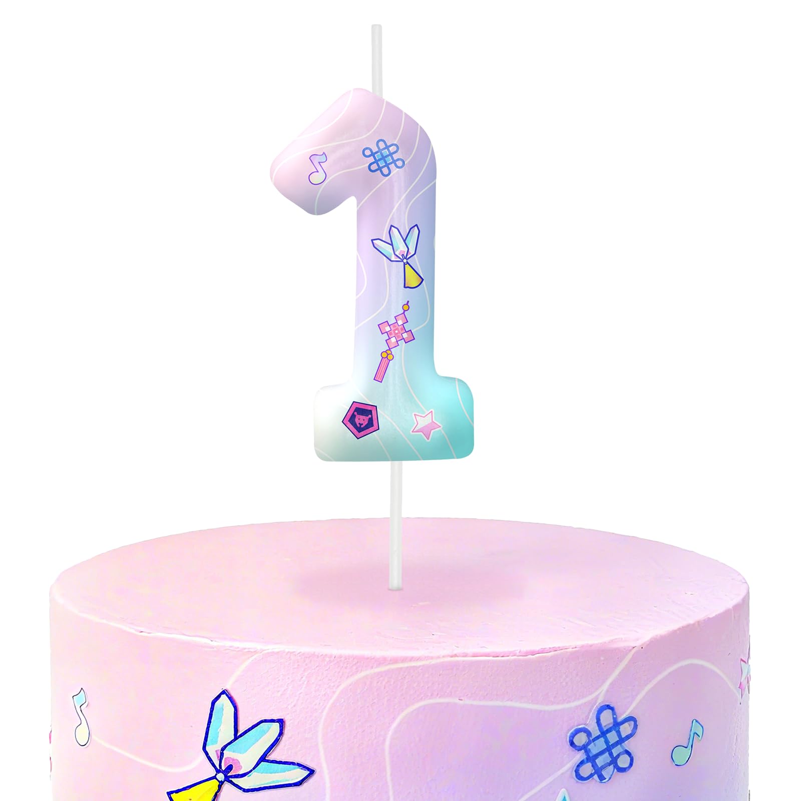 Kpop Number 1 Birthday Candles for Birthday Decorations and Cake Topper