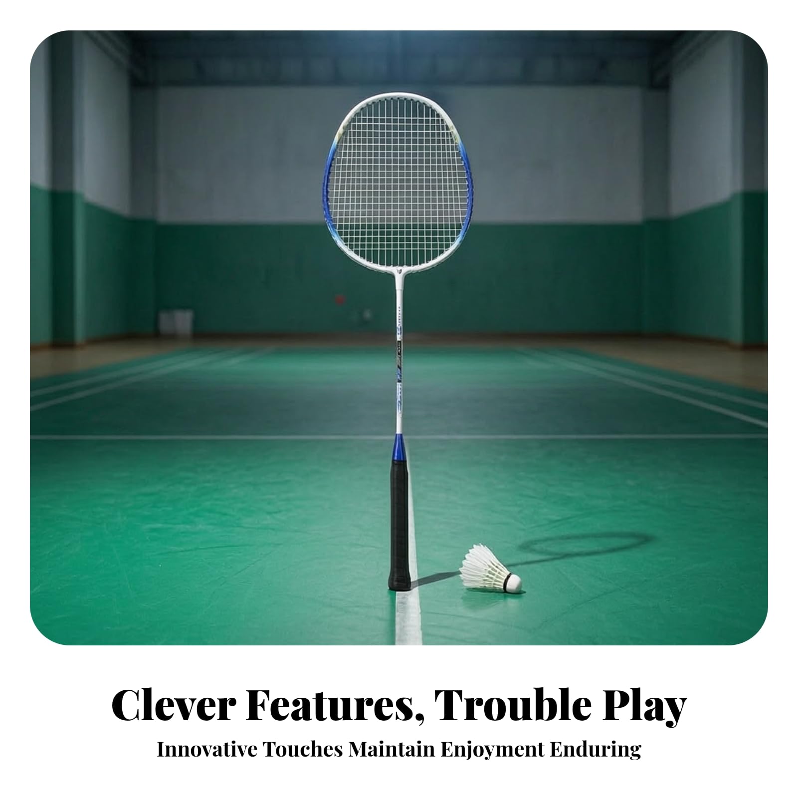 Bambini Badminton Kit Allenamento in Solitaria a Sospensione Volano con Ganci Montaggio a Soffitto Materiale Plastica Nylon