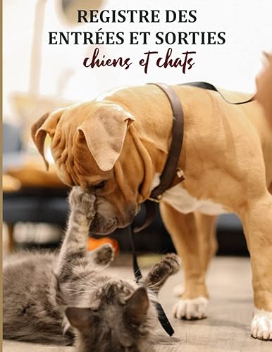 Registre des entrées et sorties chiens et chats: registre d'élevage pour animaux domestiques grand format 21,59x27,94 cm pour inscrire plus de 500