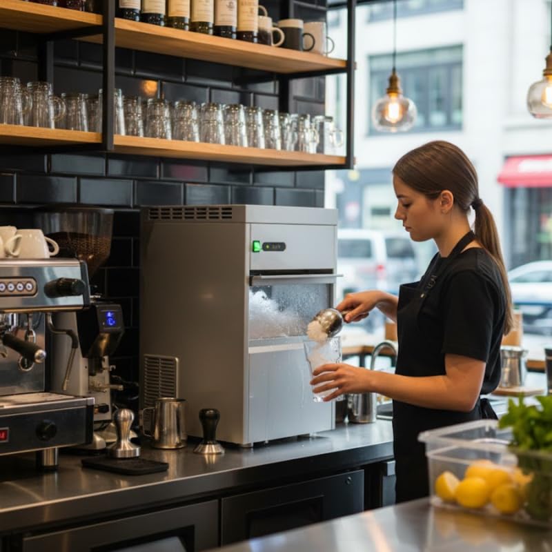 Élévation produit et design premium de la machine à glace
