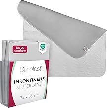 Clinotest Inkontinenzunterlage – Oeko-TEX zertifizierte, wasserdichte und atmungsaktive Bettunterlage, 75x85 cm, saugfähiger Matratzenschutz bei Inkontinenz, Nässeschutz, waschbar - Weiß/Grau