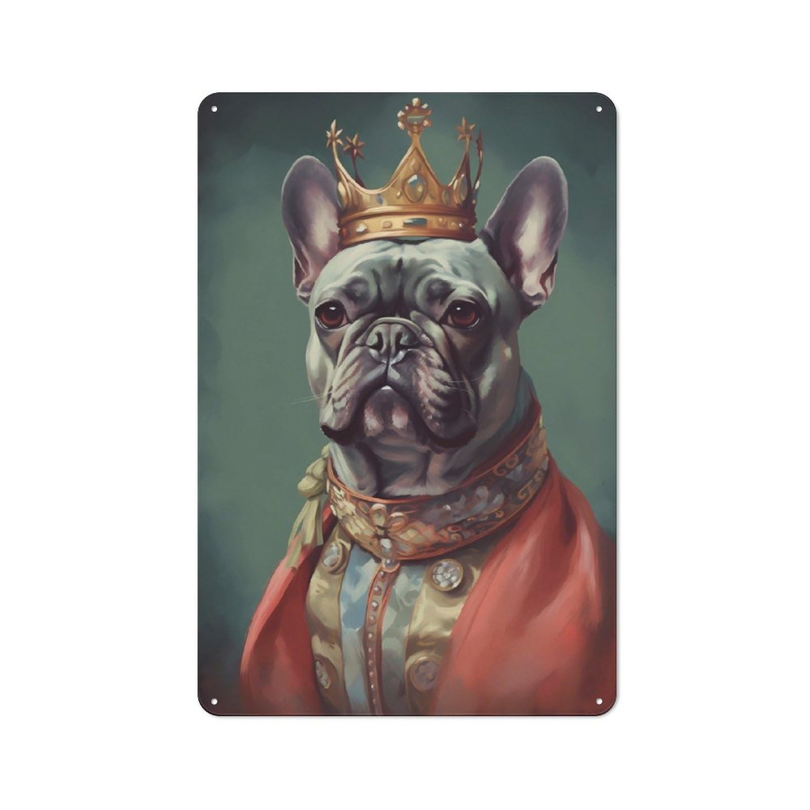Junmoney Bulldog Dog Cherished 30X20cm Retro-Style Tin Sign With For Café Or Restaurant, Winter Wall Decor For Hospitality Interior Collectors