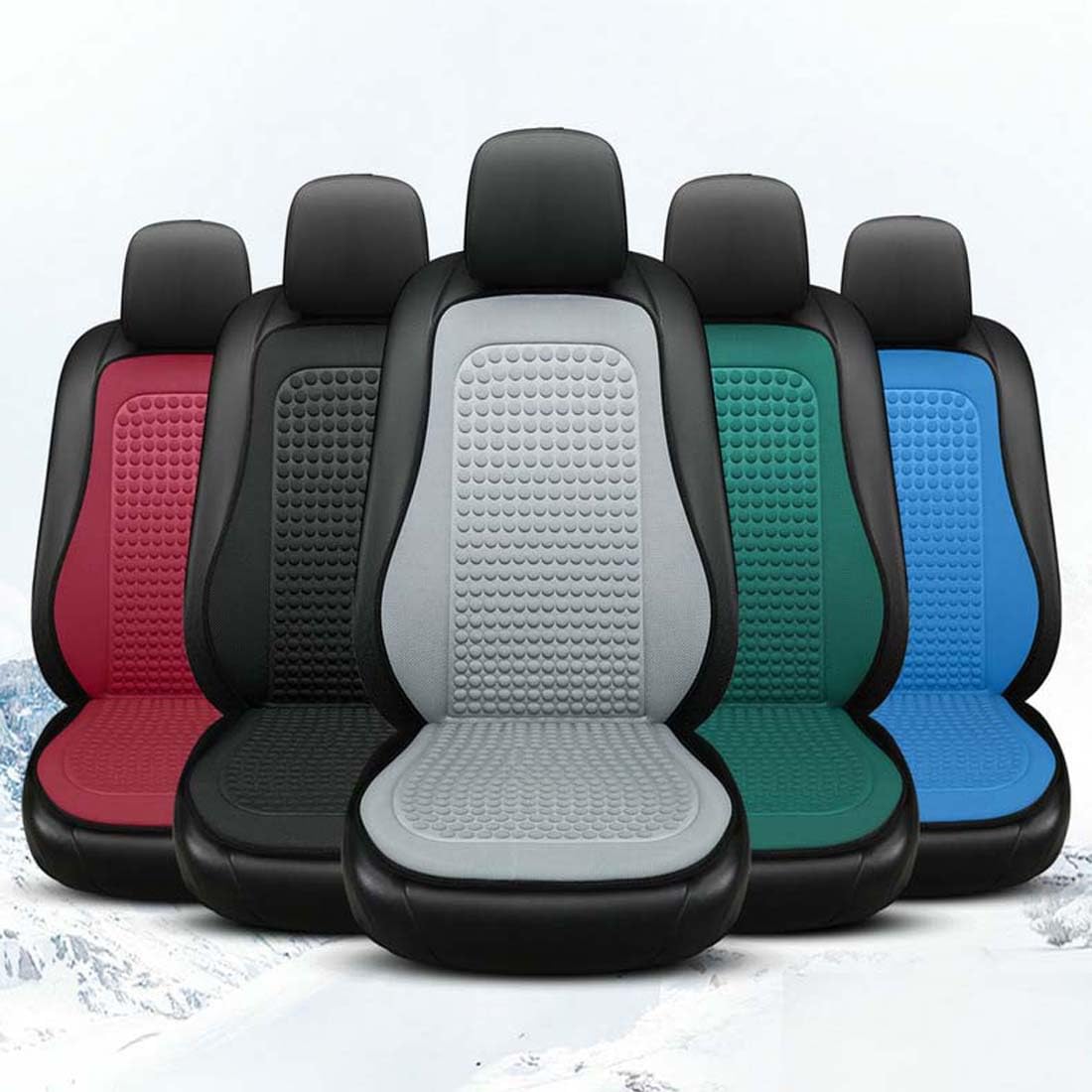 Cuscino per seggiolino Auto rinfrescante Estivo da 2 Pezzi per MG HS 2018-2024, coprisedili Anteriori Traspiranti per Massaggio Antiurto,B-Blue