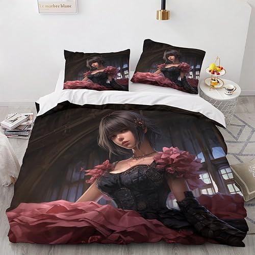 Miniatura 10 de OmErsa Samurai - Juego de funda de edredón tamaño matrimonial, juego de ropa de cama japonés de 3 piezas, funda de edredón con estampado de