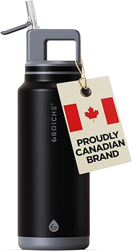 Miniatura 10 de GROSCHE Alpine Flip n' Sip - Botella de agua aislada de 16 onzas para niños, acero inoxidable, a prueba de fugas, con pajilla, perfecta para Azul